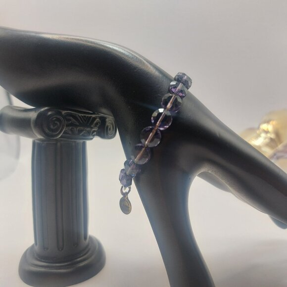 ALEX AND ANI Amethyst Luxe Bracelet Beaded Faceted Bangle Gold Electroplate EUC - Picture 9 of 14